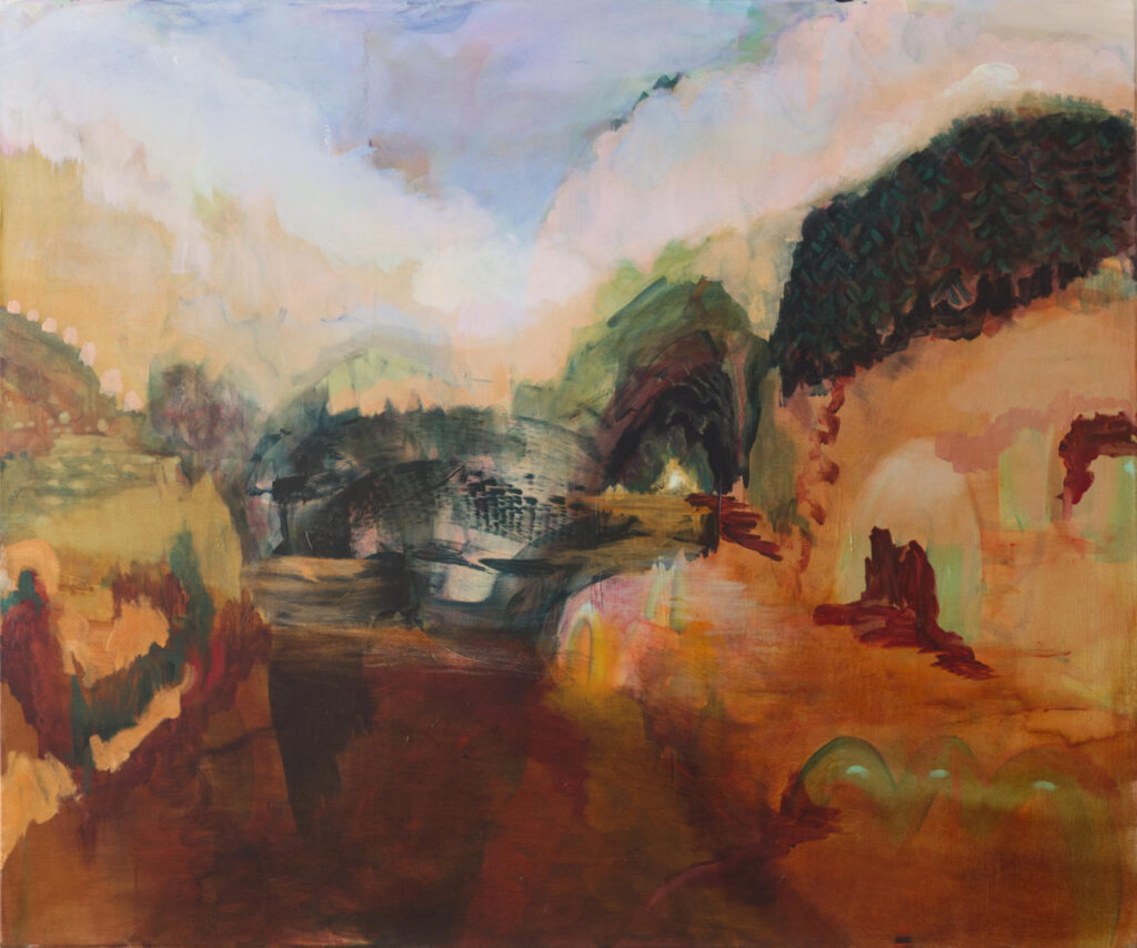 Turbulent peaks of violet and peach