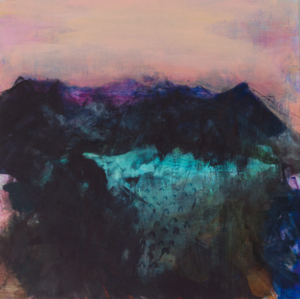 The land falls away like a silken slip